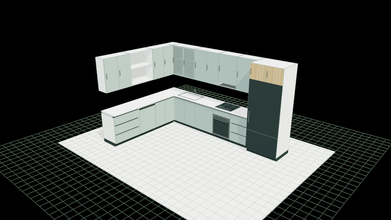 Fast kitchen design created in the kitchen studio